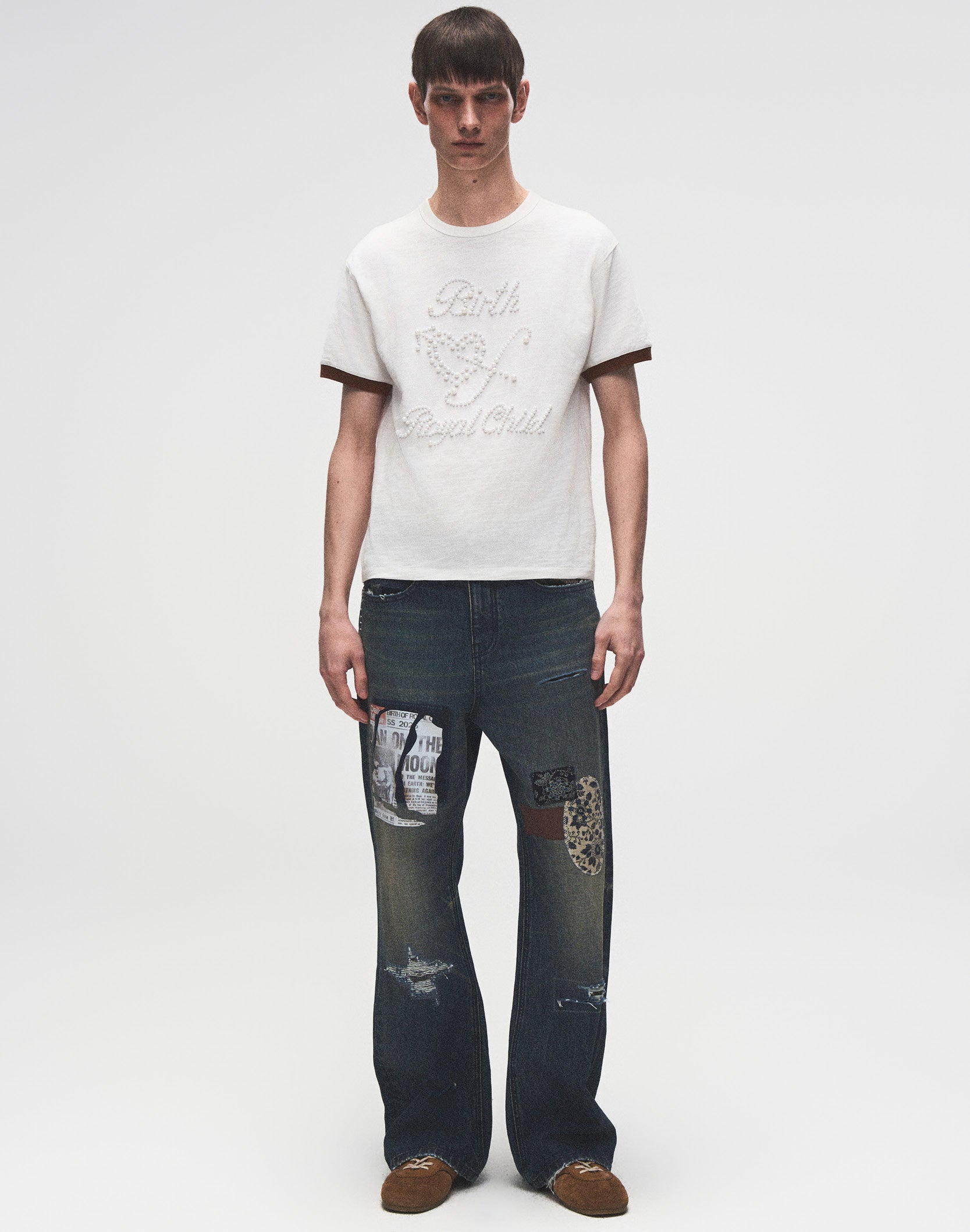Pearl Patchwork Short Sleeve (White)