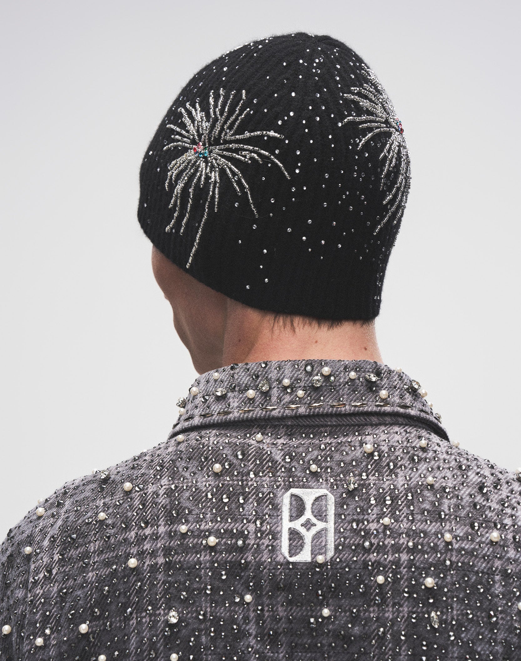 Fireworks Studded Beaded Beanie-BLK – Birth Of Royal Child