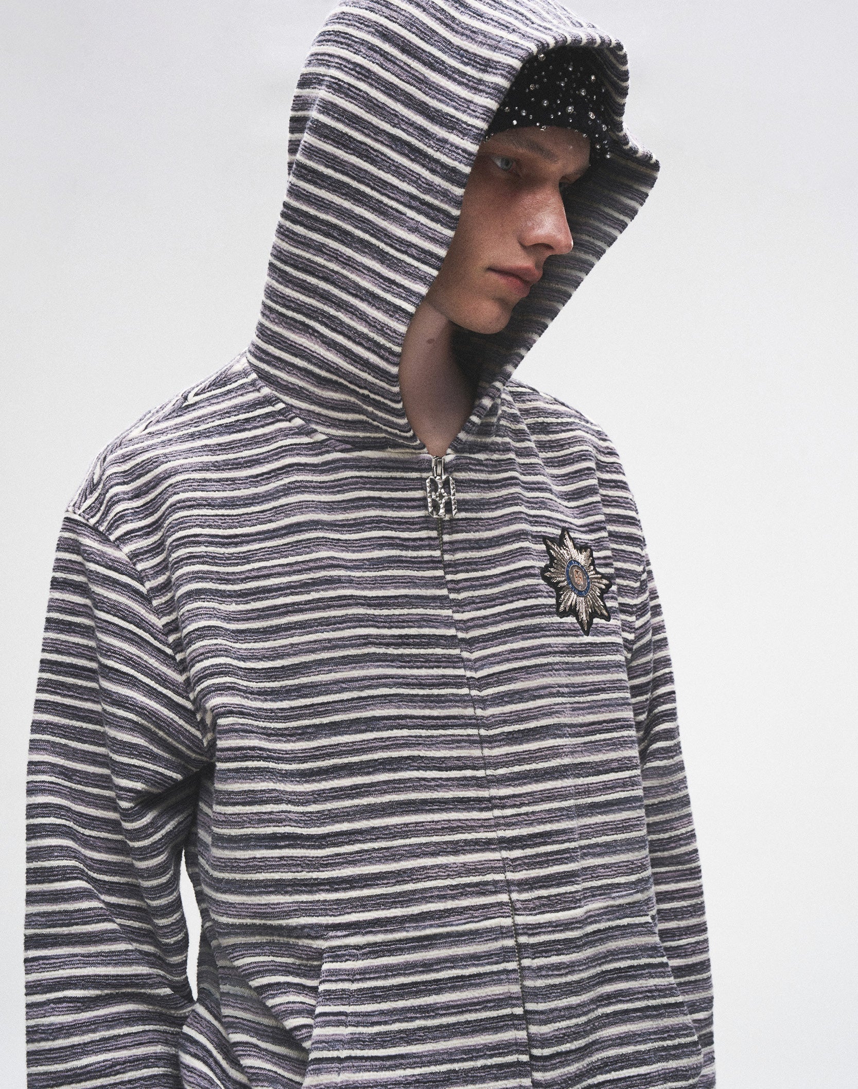 Striped Knit Set in Grey