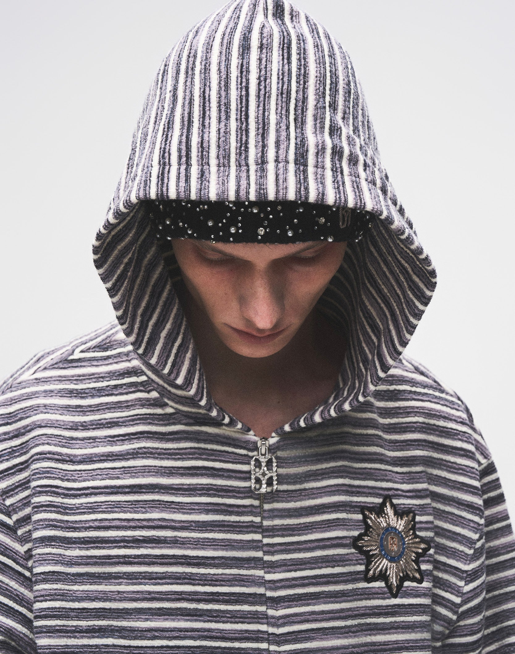 Striped Knit Set in Grey