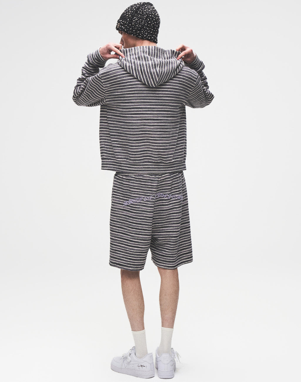 Striped Knit Set in Grey