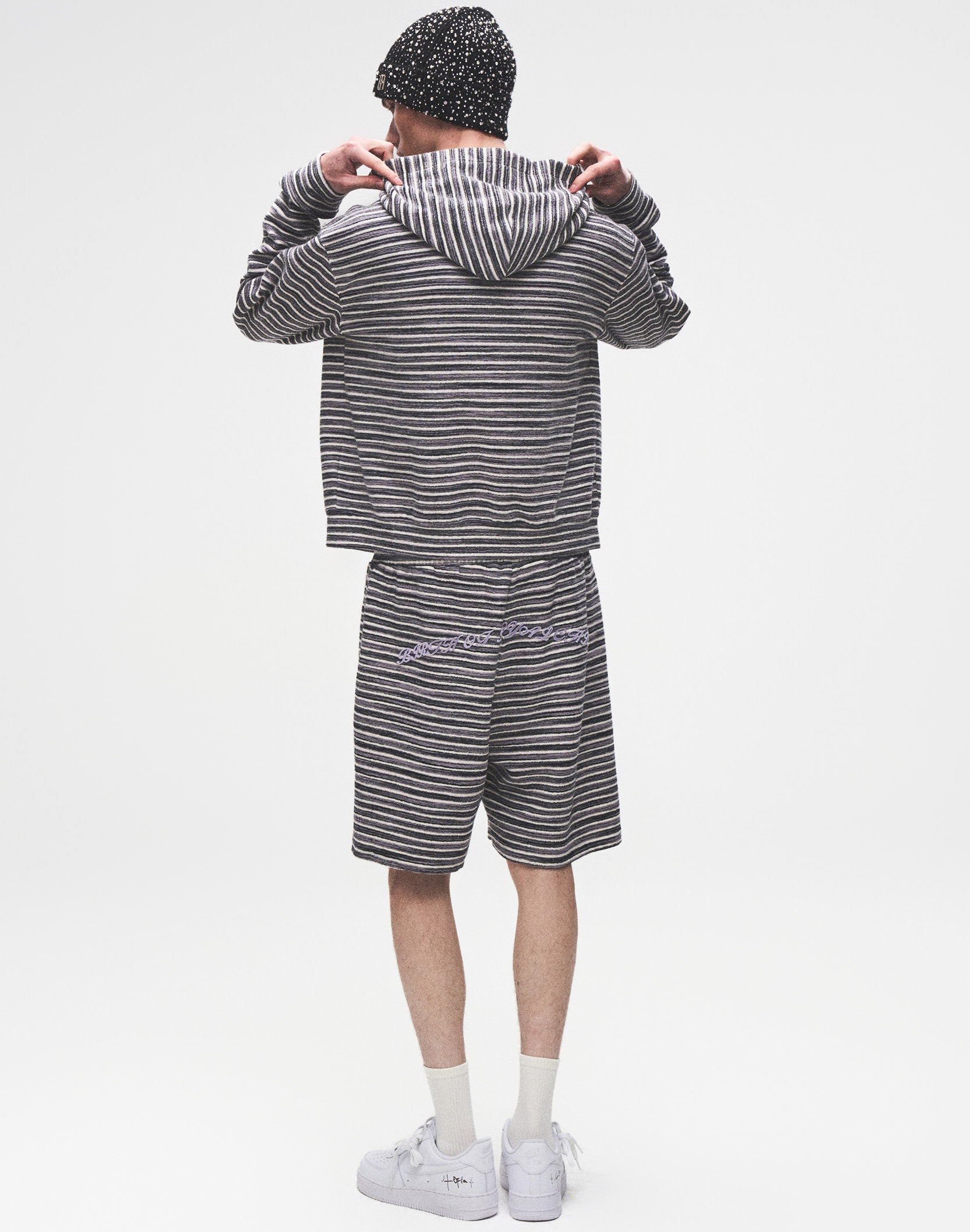 Striped Knit Set in Grey