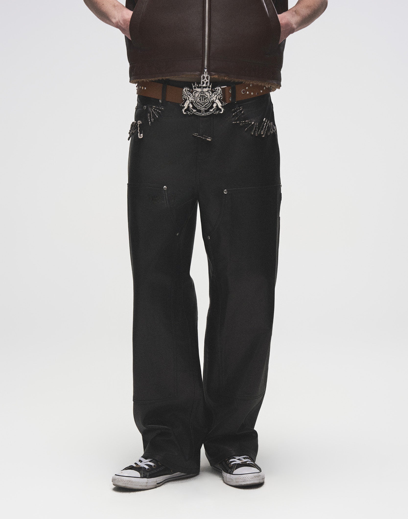 Prime Hide Pinned Leather Work Pants