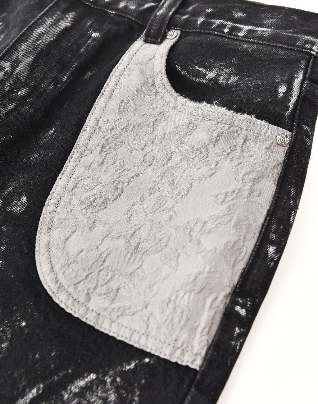 Embossed Silver-Washed Denim (Black)
