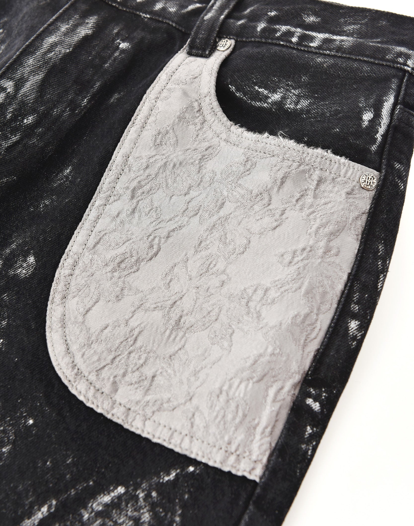 Embossed Silver-Washed Denim (Black)