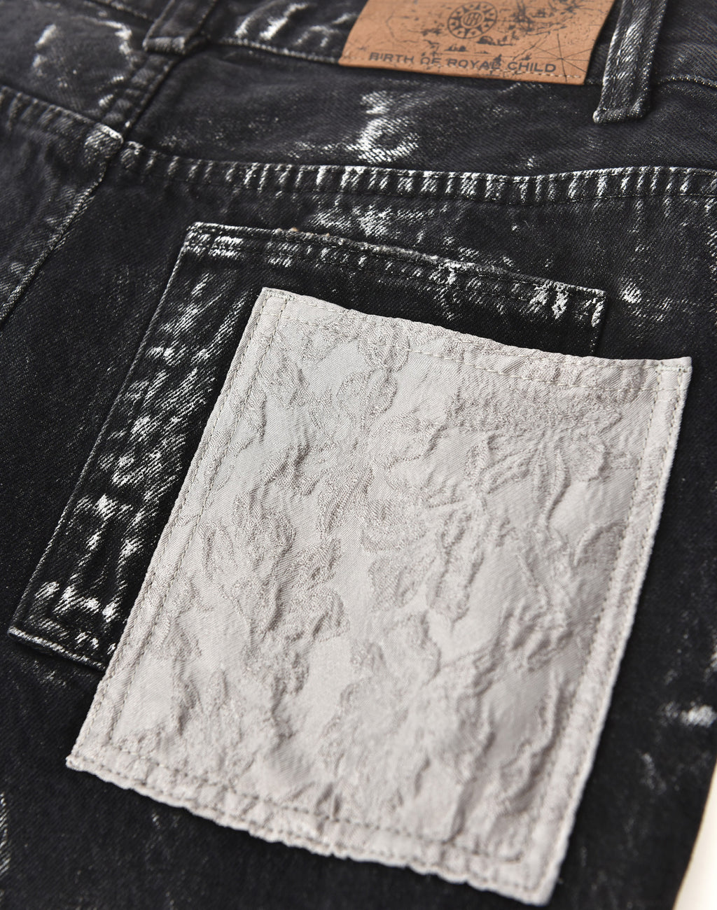 Embossed Silver-Washed Denim (Black)