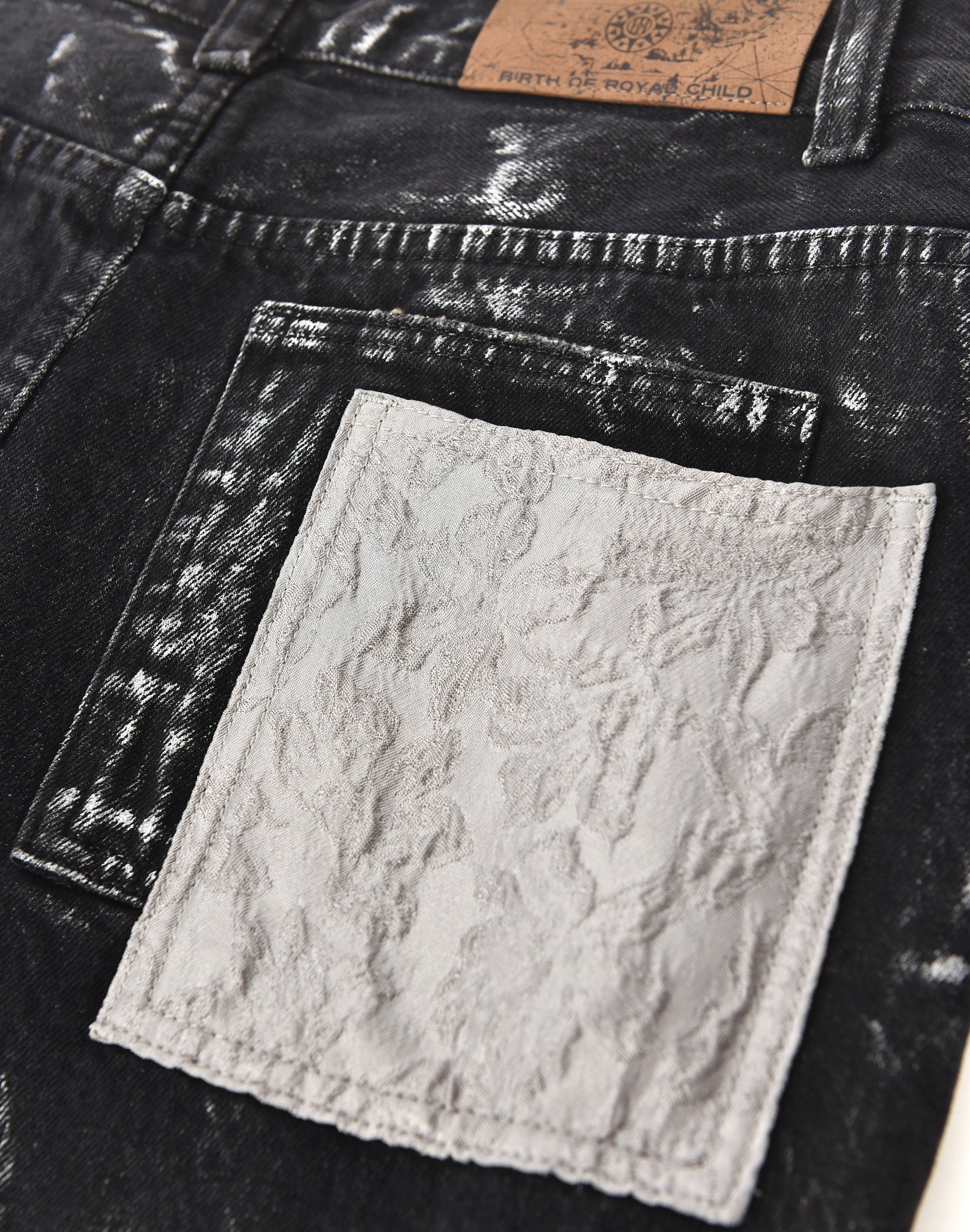 Embossed Silver-Washed Denim (Black)