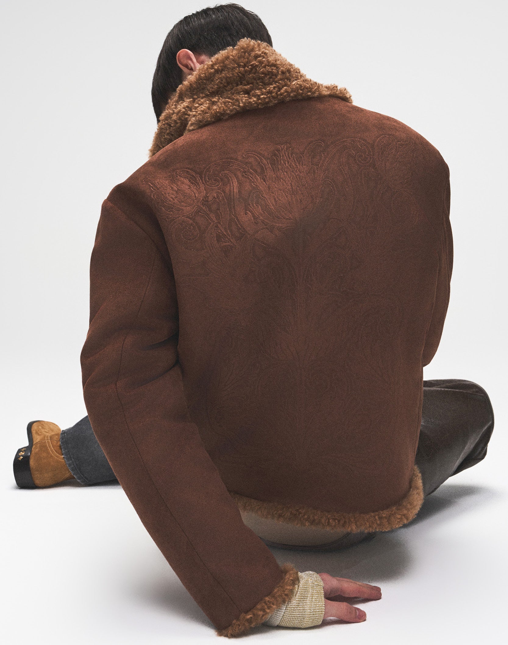 Reversible Carved Leather Fur Jacket