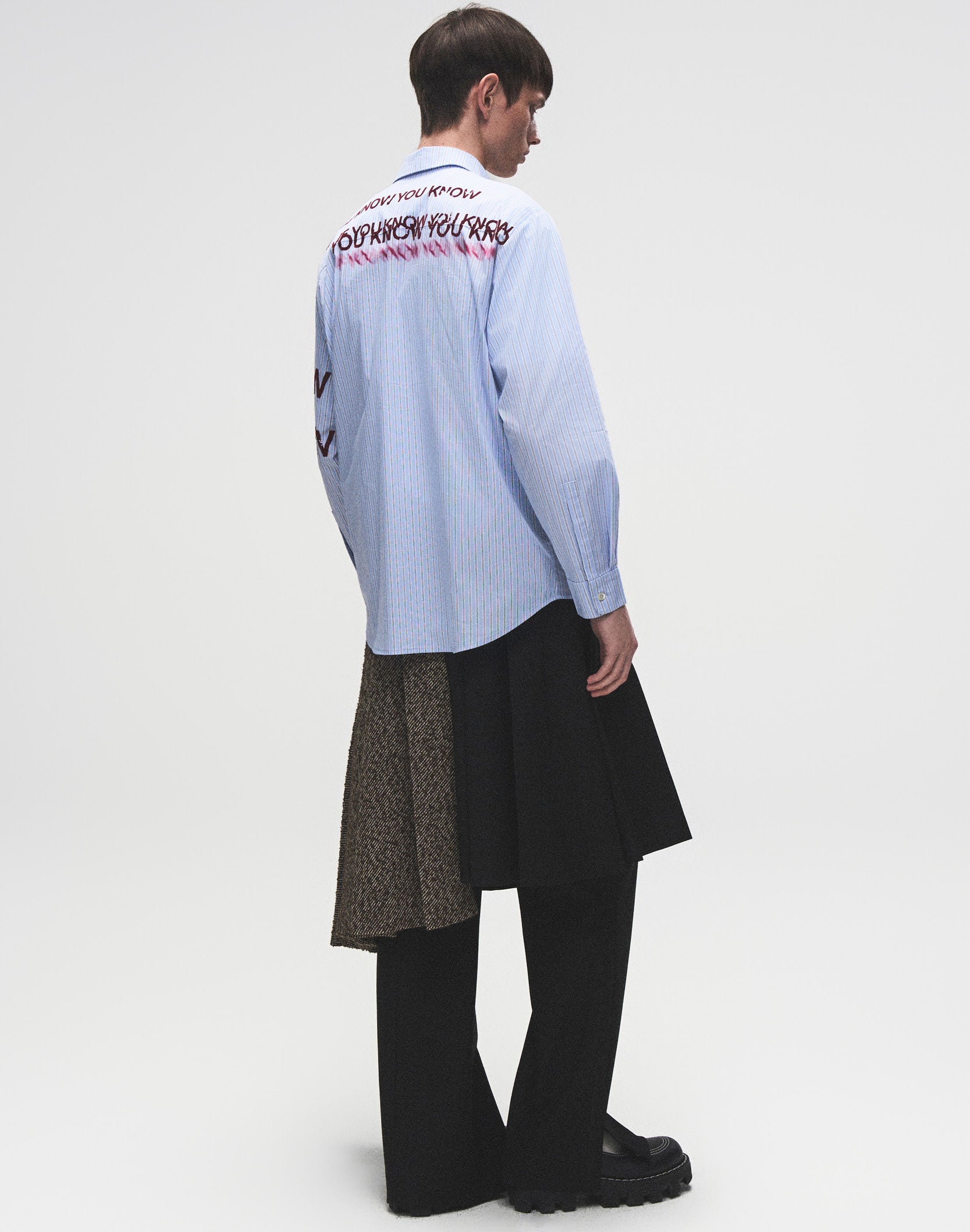 IF YOU KNOW Velour Letter Shirt