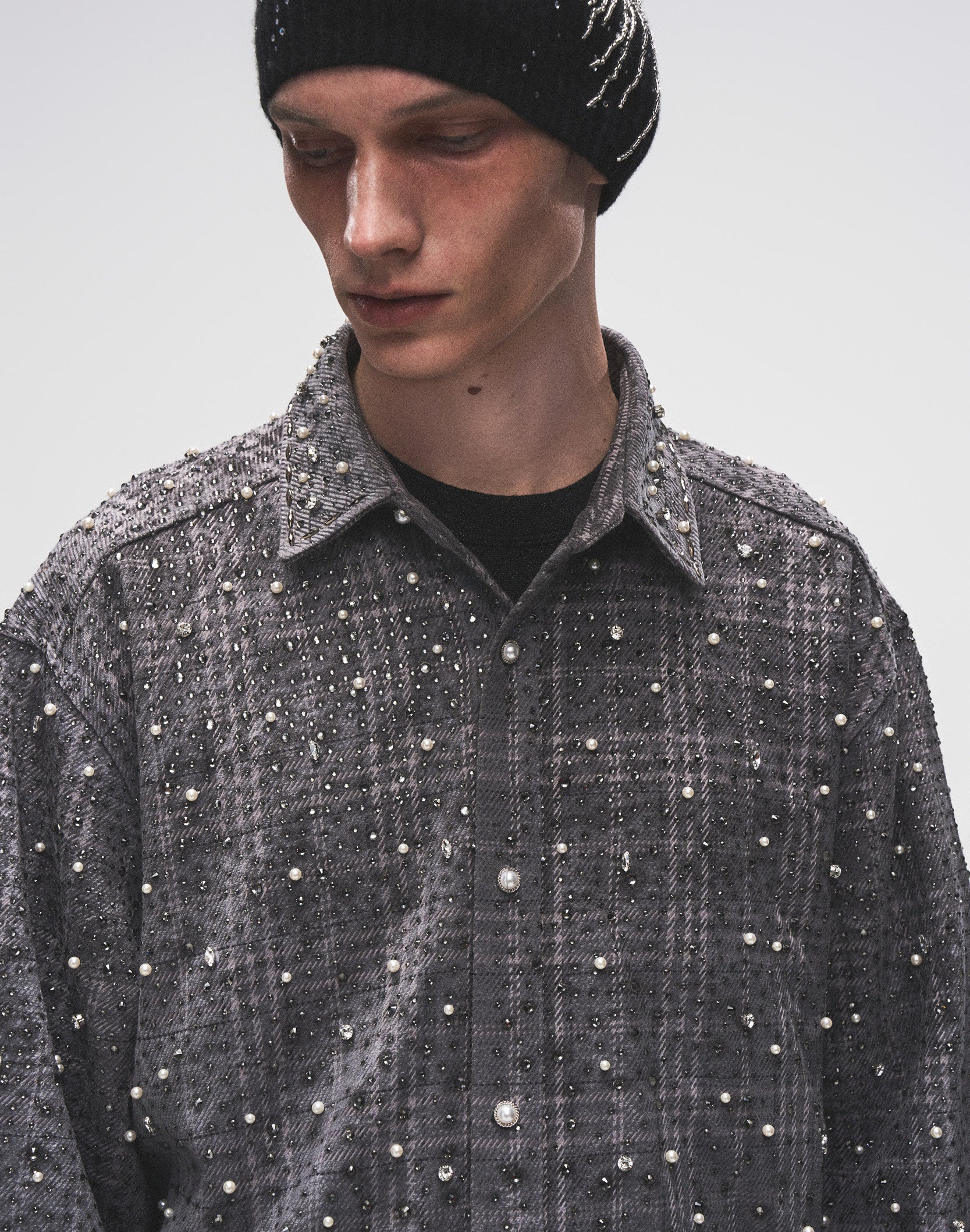 トップス BIRTH OF  CHILD Diamond Pearl Shirt 20K Pearl Diamond Shirt Grey – Birth Of Royal Child