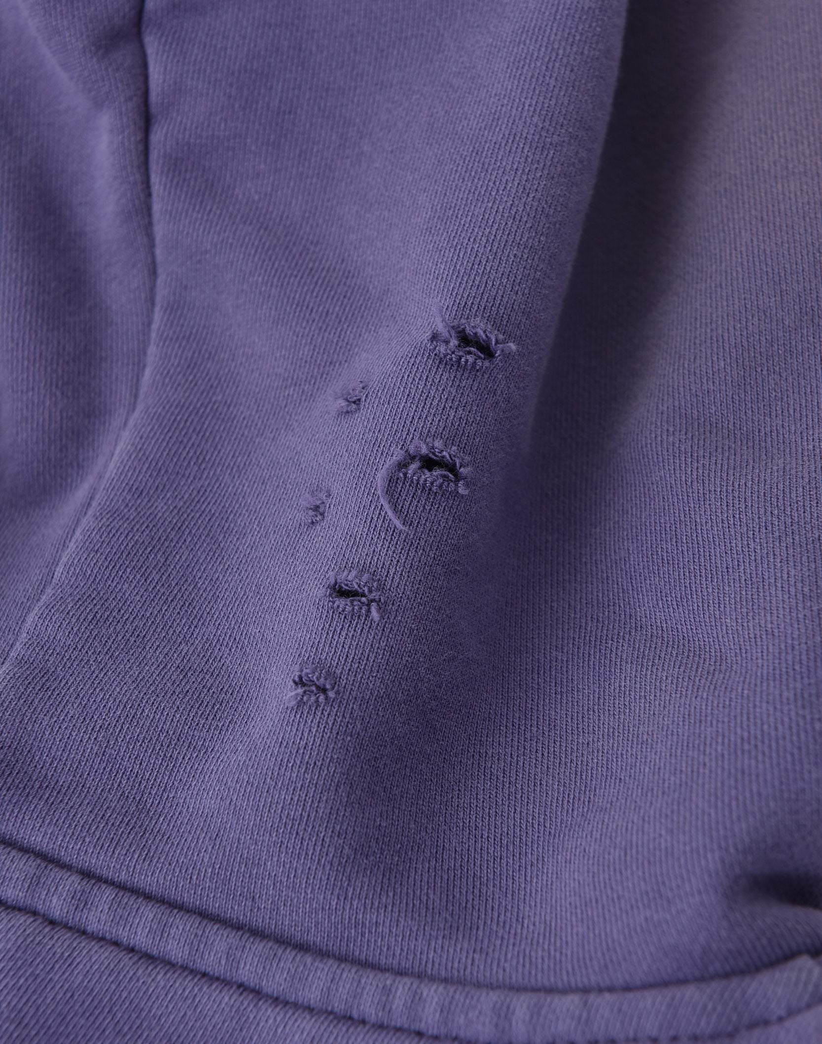 PEARL STUDDED BOXY ZIP HOODIE PURPLE