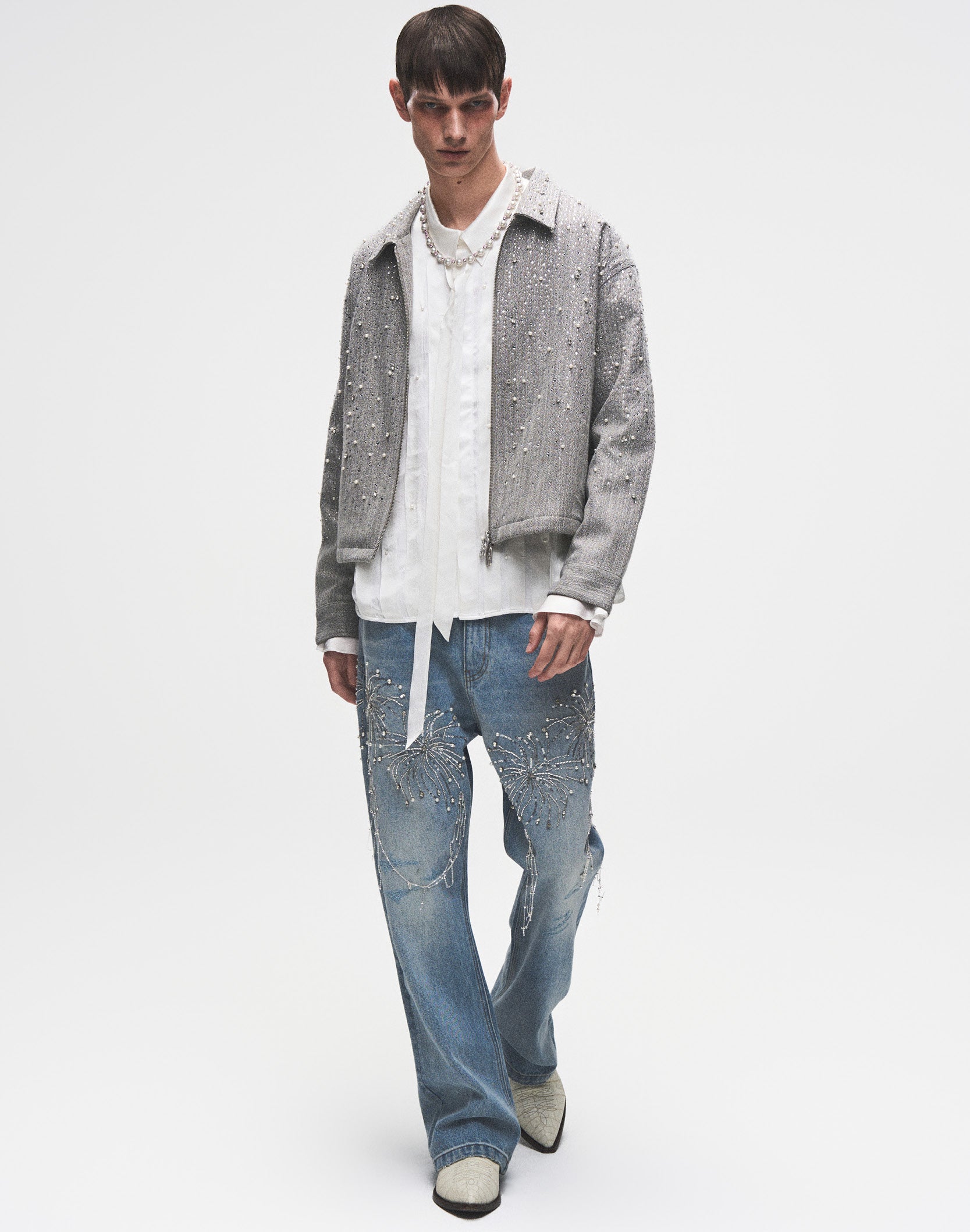 20K Diamond Zipper Jacket in GRY