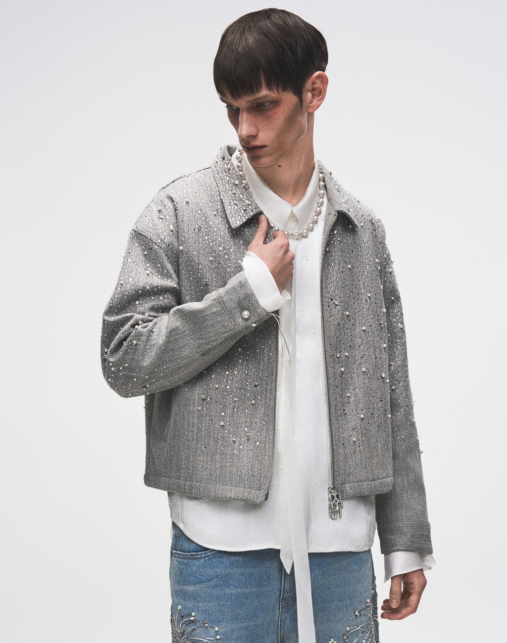 20K Diamond Zipper Jacket in GRY
