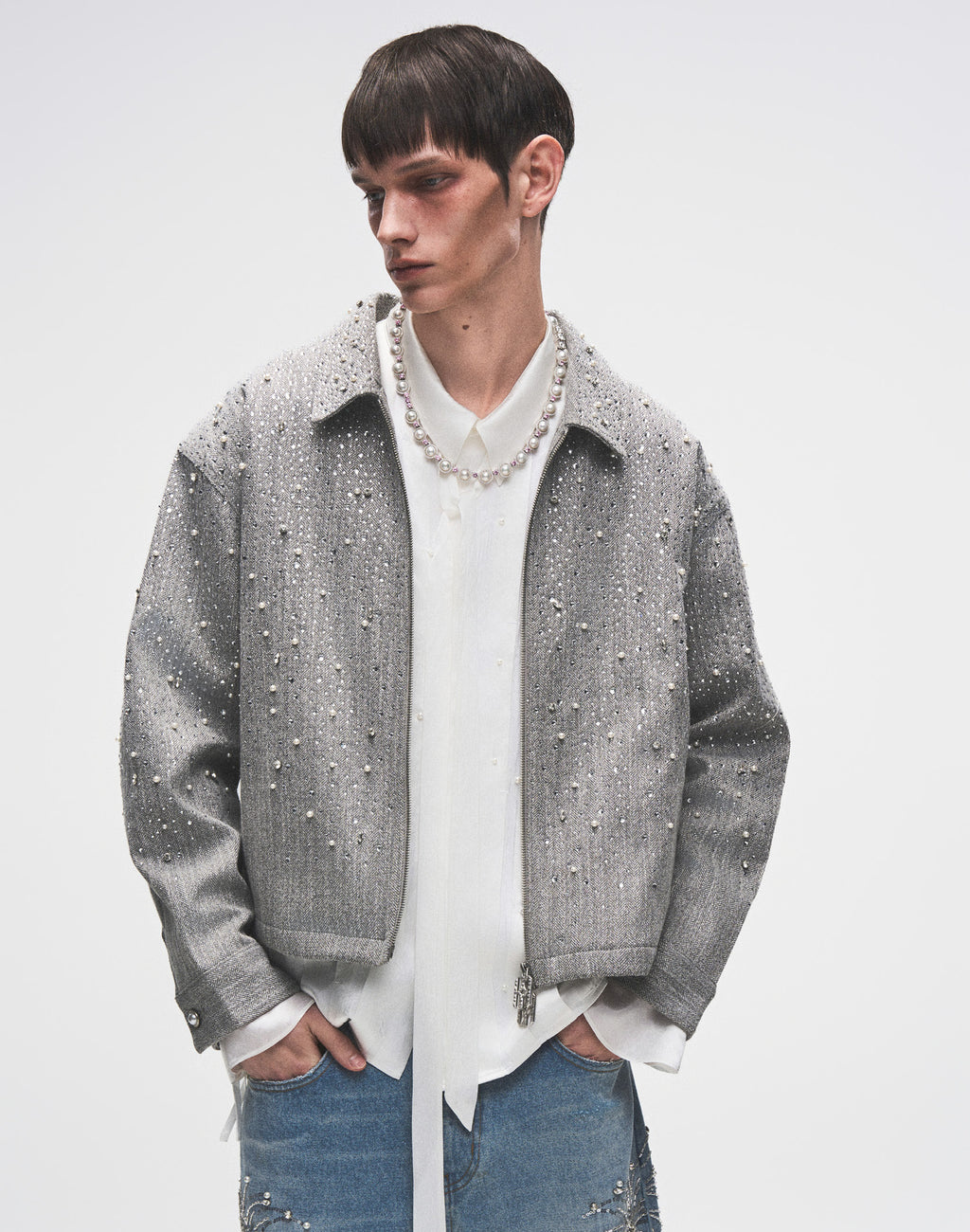20K Diamond Zipper Jacket in GRY