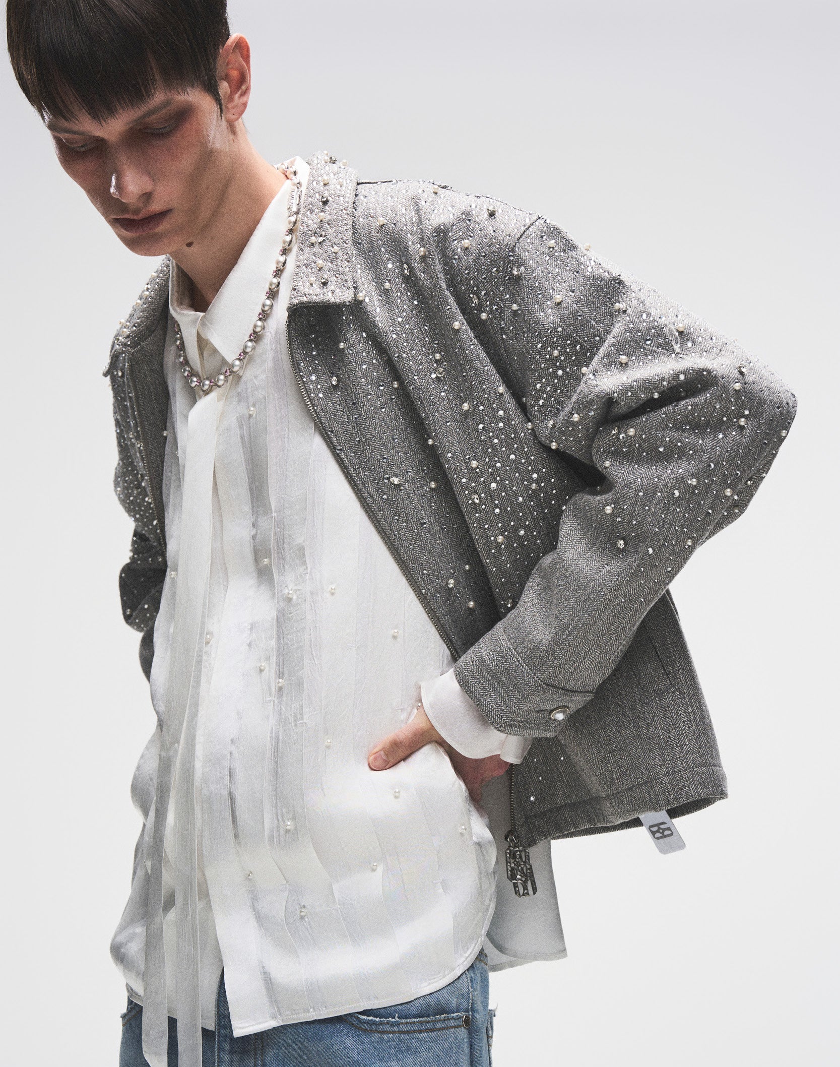 20K Diamond Zipper Jacket in GRY