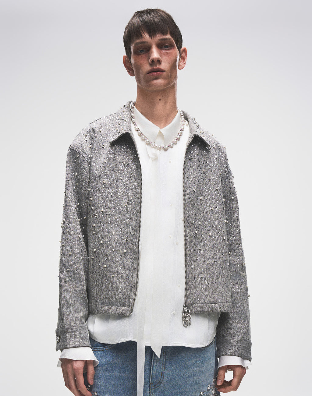 20K Diamond Zipper Jacket in GRY