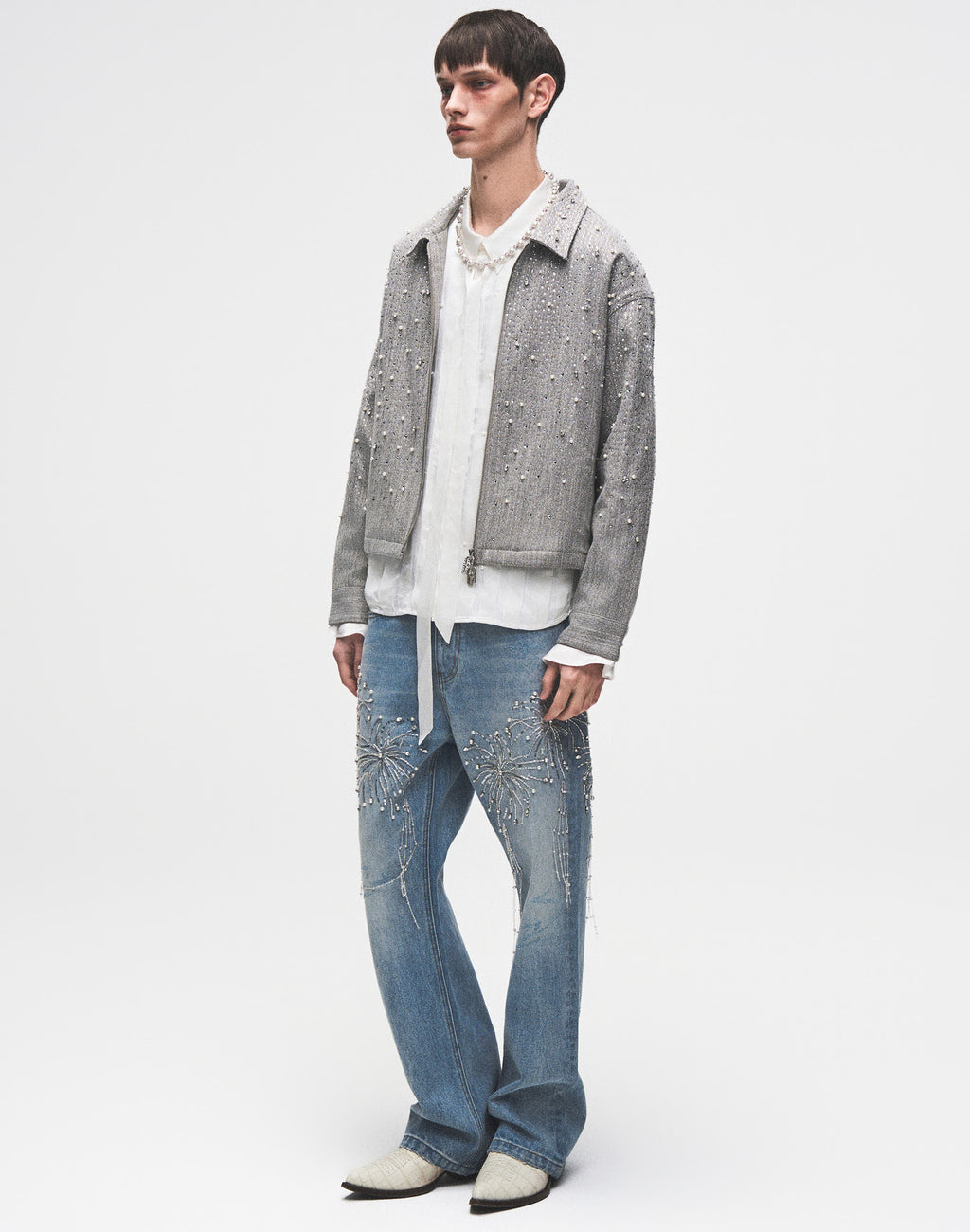 20K Diamond Zipper Jacket in GRY