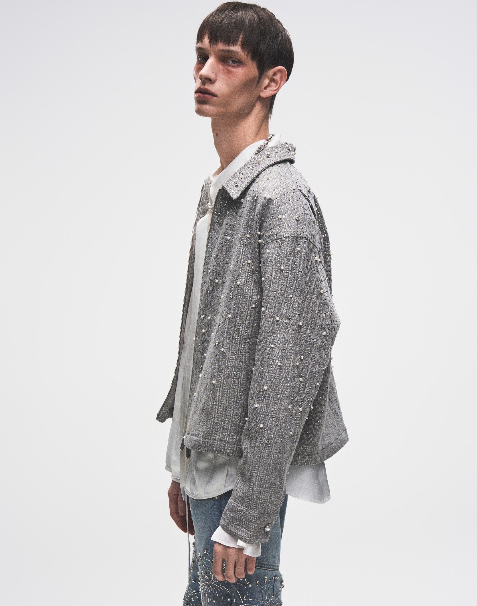 20K Diamond Zipper Jacket in GRY