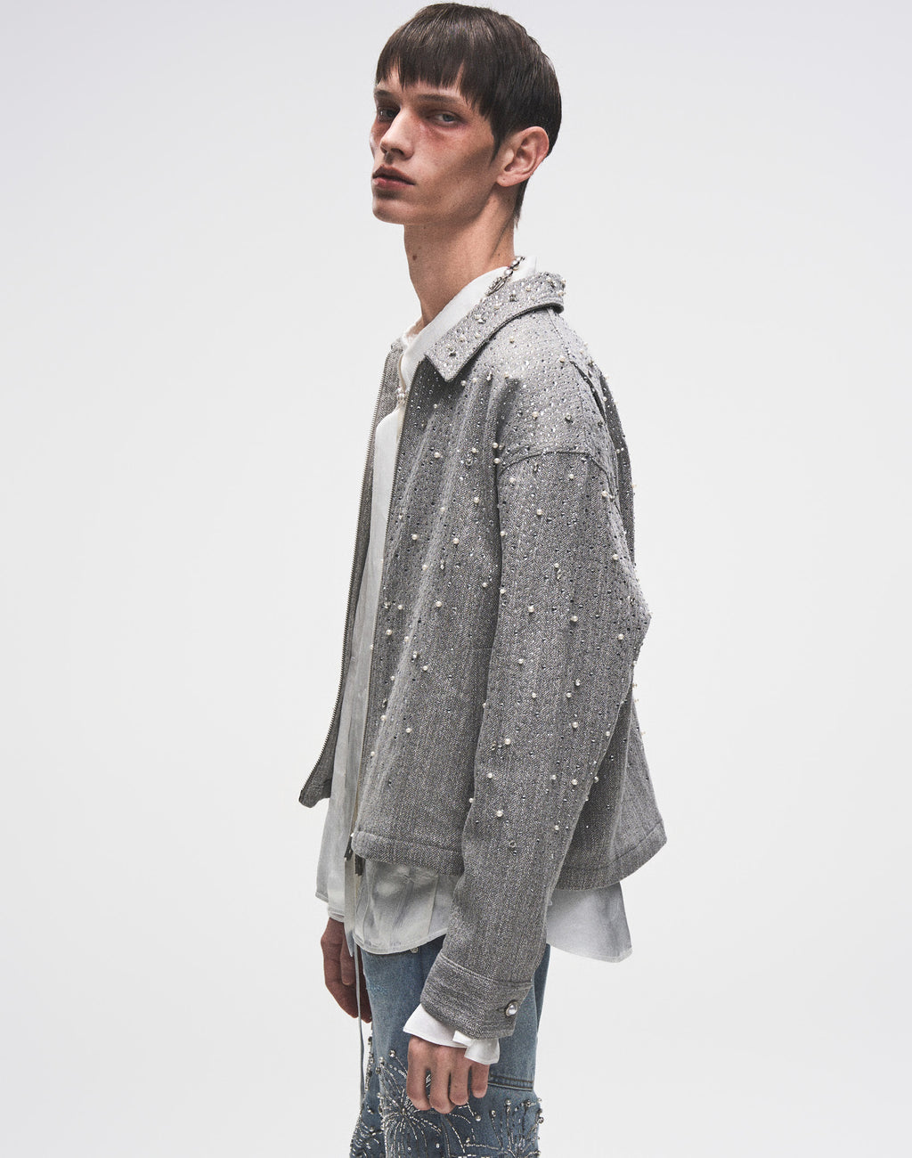 20K Diamond Zipper Jacket in GRY