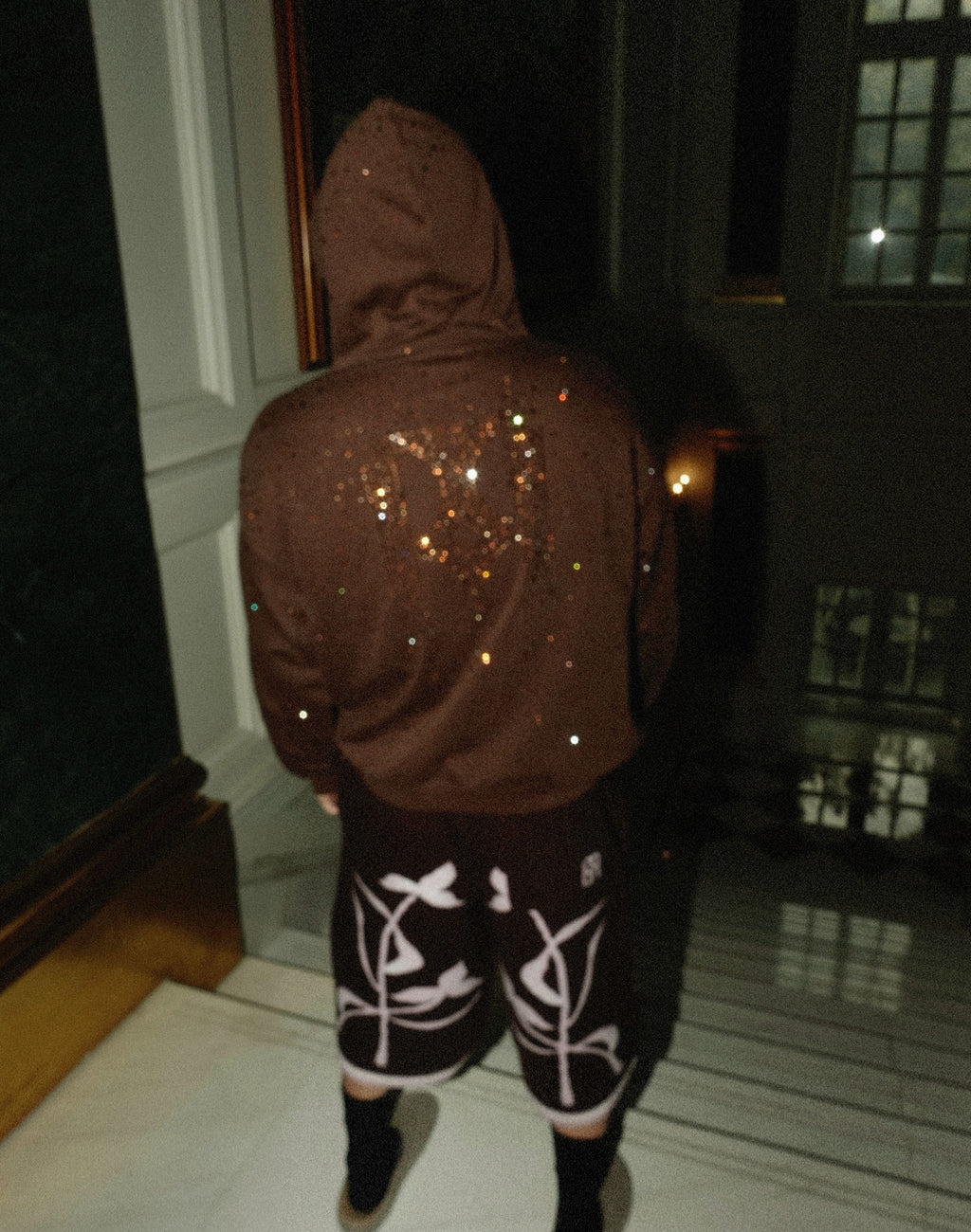 20K Swarovski Diamond Hoodie in White