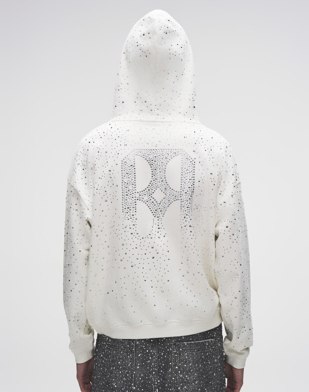20K Swarovski Diamond Hoodie in White