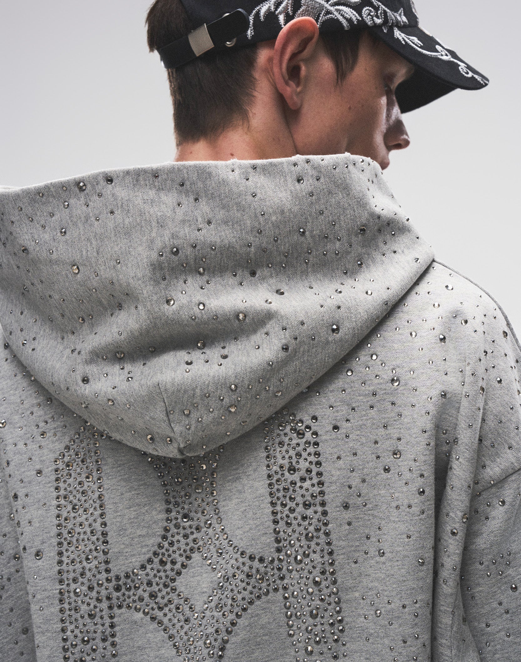 20K Swarovski Diamond Hoodie in Grey