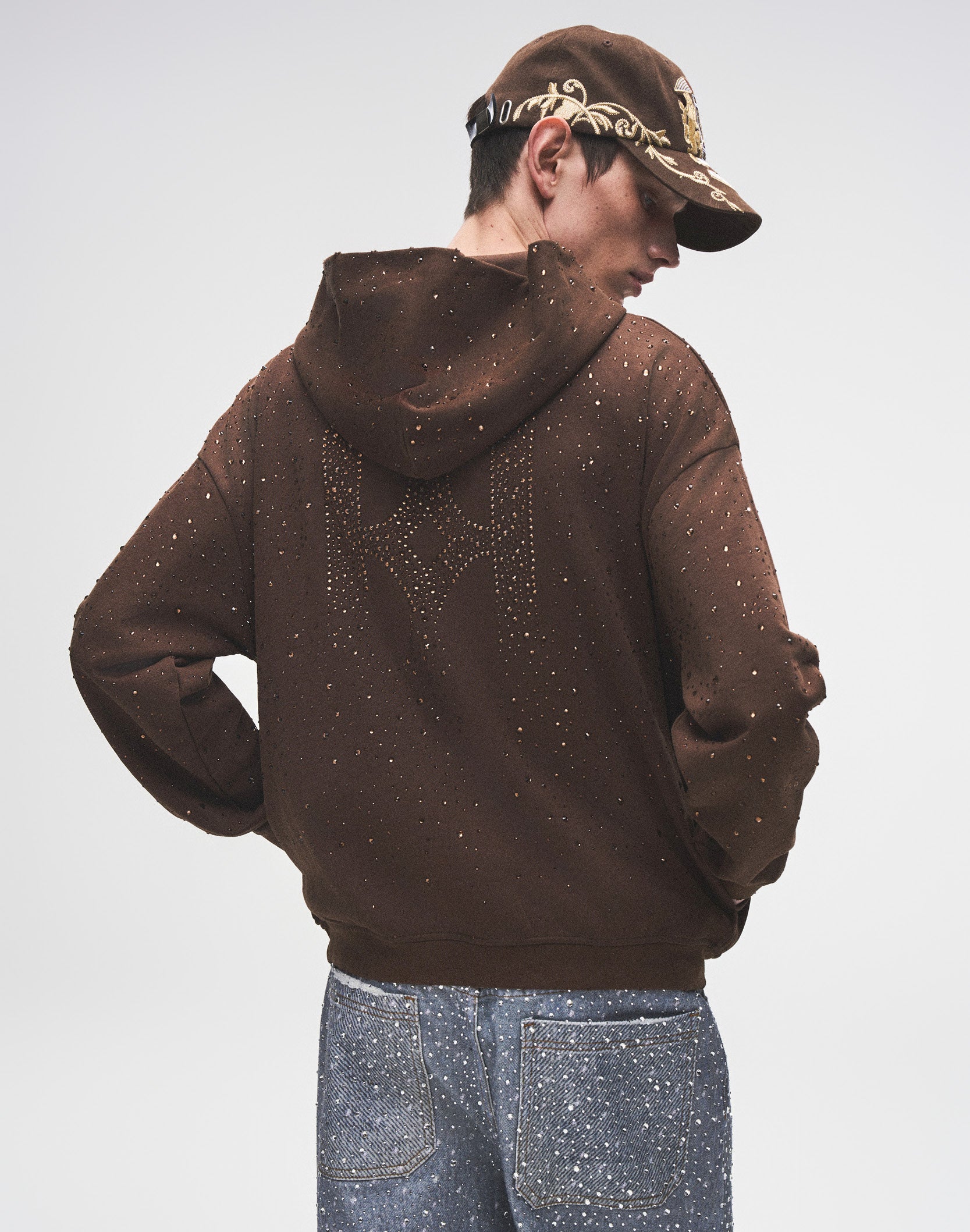20K Swarovski Diamond Hoodie in Brown – Birth Of Royal Child
