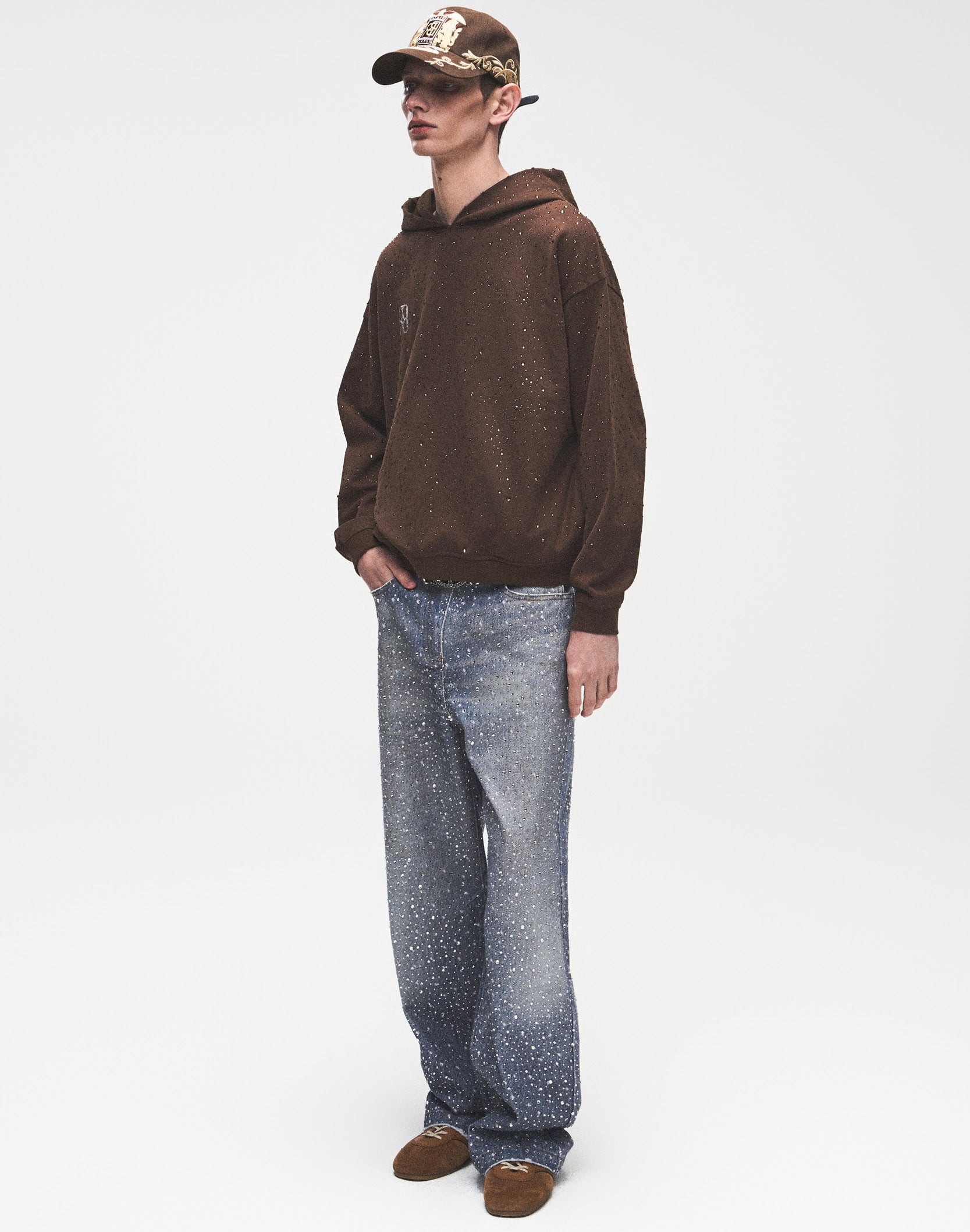 【birthofroyalchild】20K Swarovski Diamond Hoodie 全２色 20K Swarovski Diamond Hoodie in Brown – Birth Of Royal Child