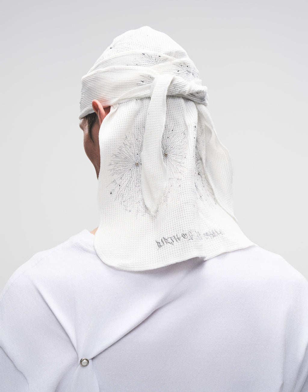 FIREWORKS RHINESTONE DURAG WHITE