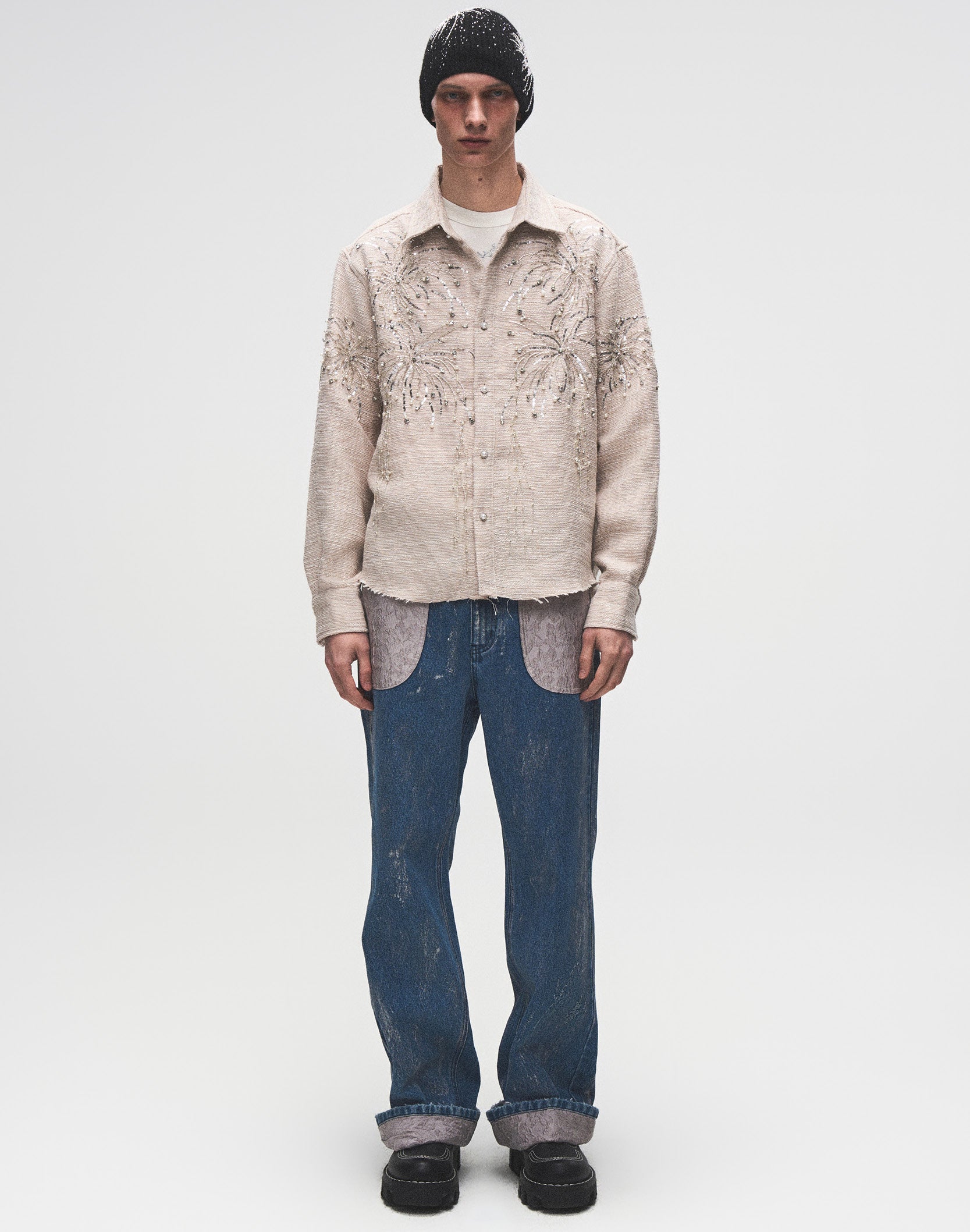 FIREWORKS BEADED DIAMOND SHIRT – Birth Of Royal Child