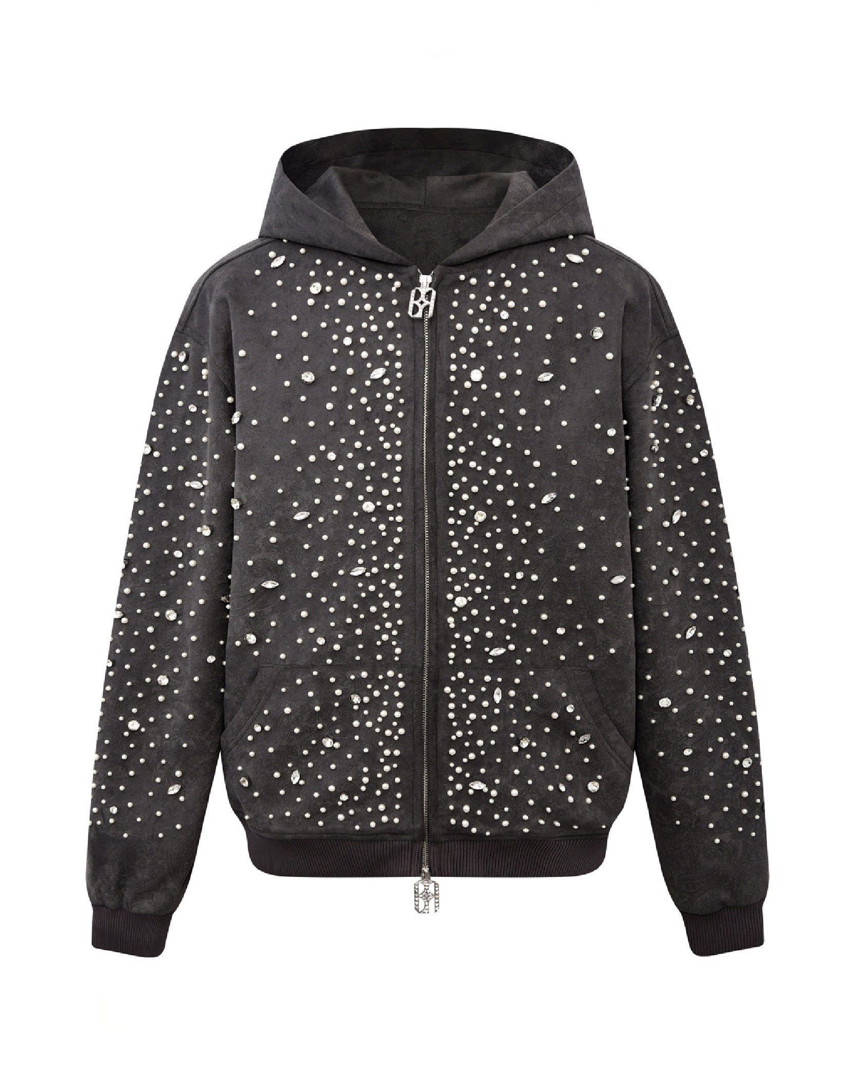 Cashew Blossom Pearl Zipper Hoodie