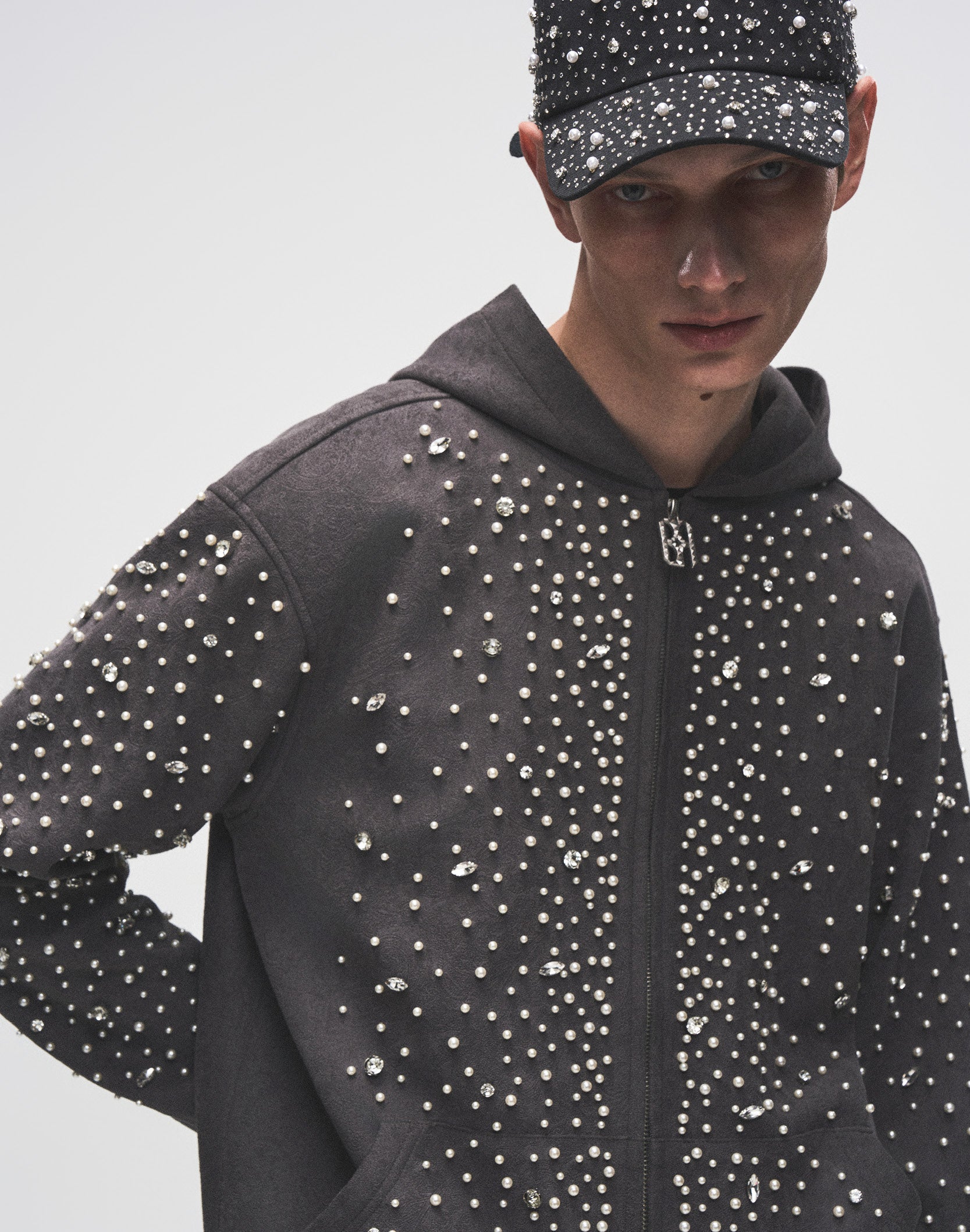 Cashew Blossom Sweat Hoodie Dark Grey | Birth of Royal Child