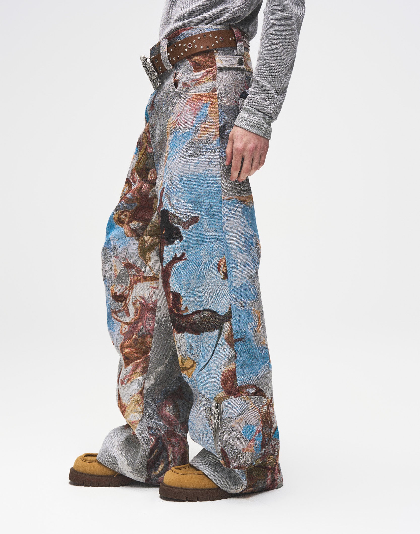 POZZOARTISTIC JACQUARD CARGO PANTS