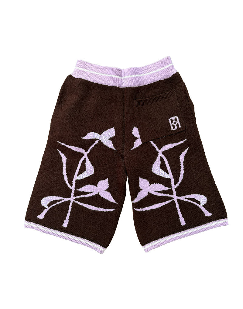 Iris Flower Knitted Shorts