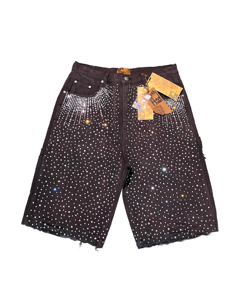 Redial 20k Diamond Jorts in Washed Black