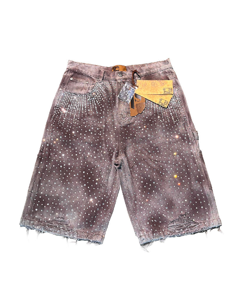 Redial 20k Diamond Jorts in Washed Brown