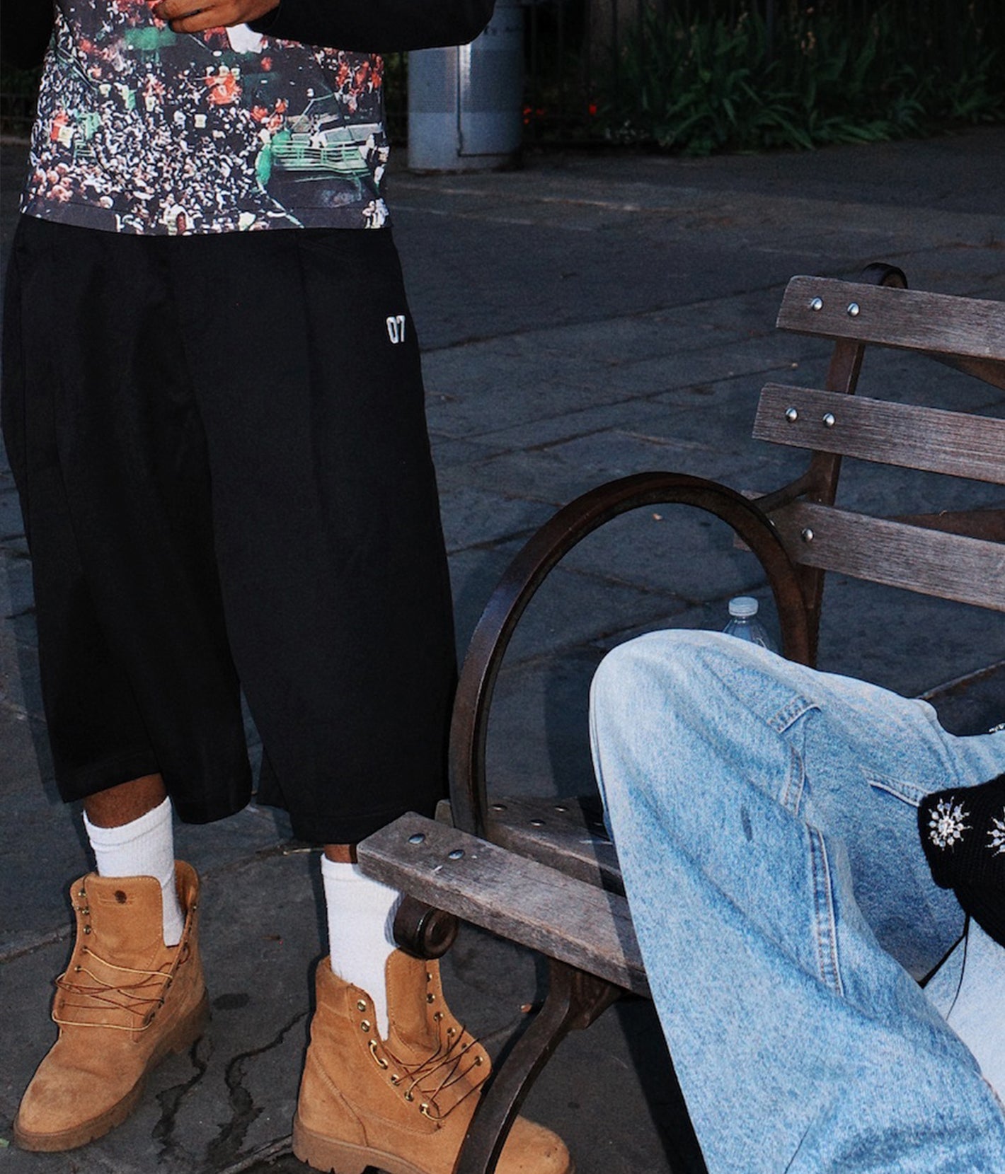 07 Pleated Baggy Shorts Black