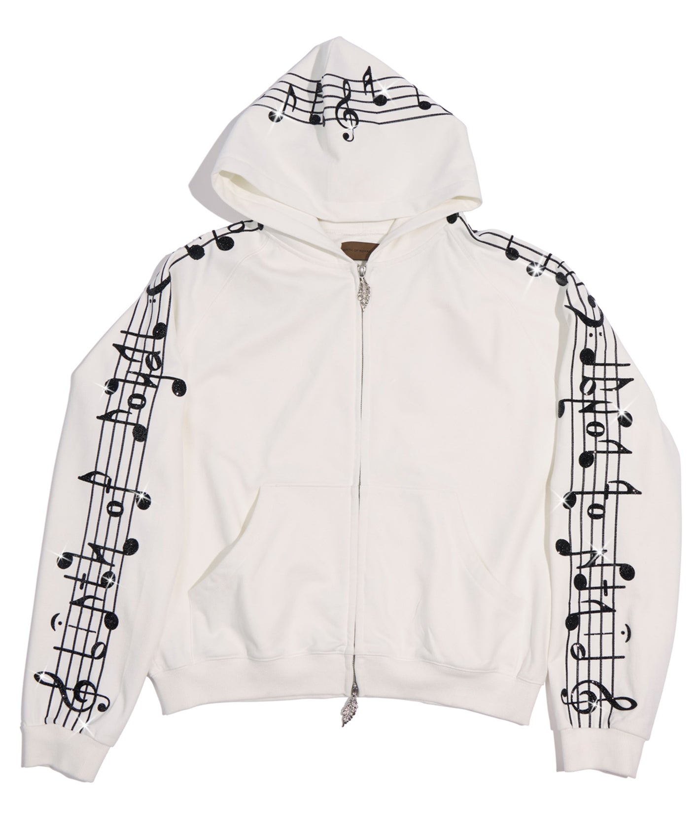 Crystal Notes Raglan Hoodie White