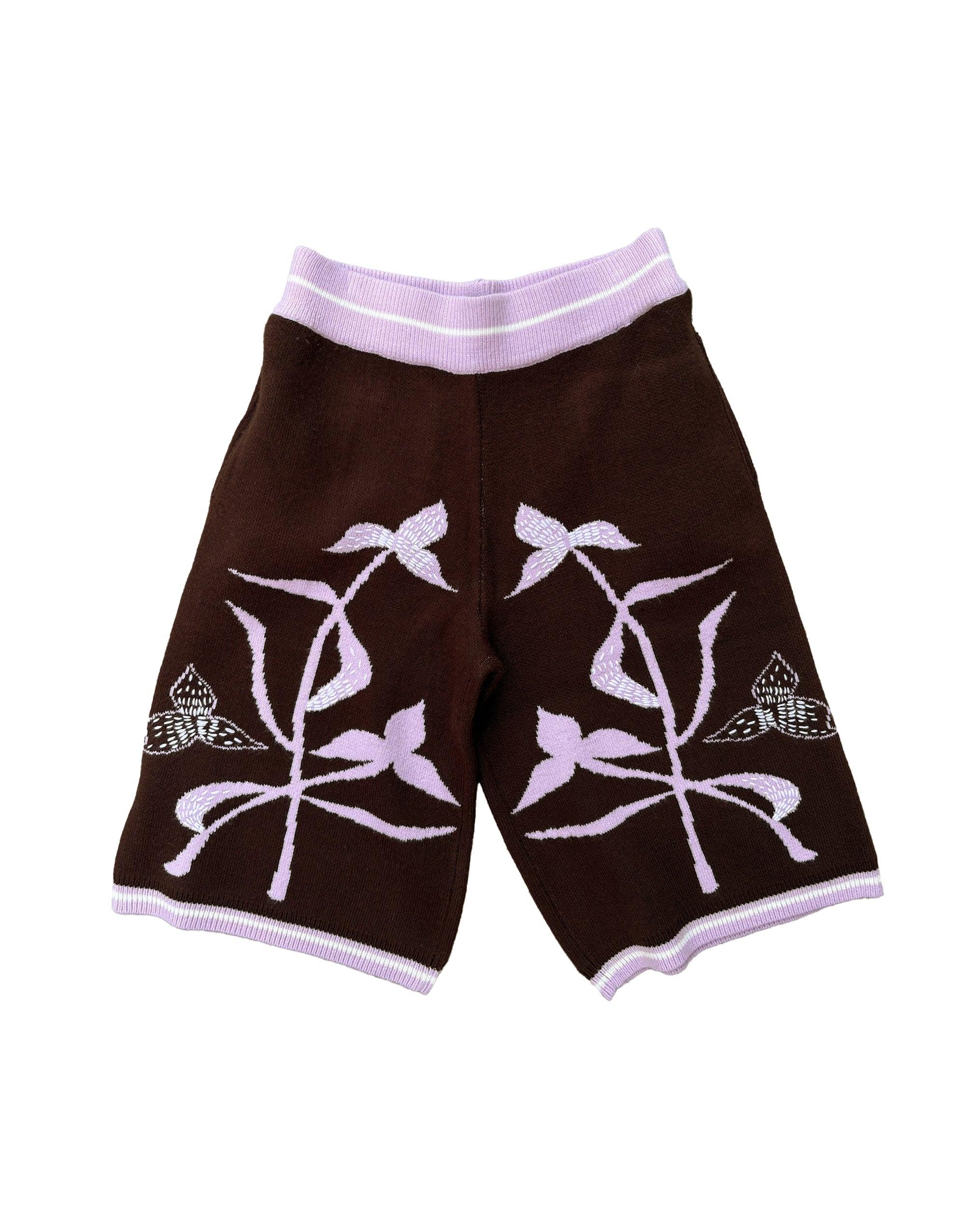 Iris Flower Knitted Shorts