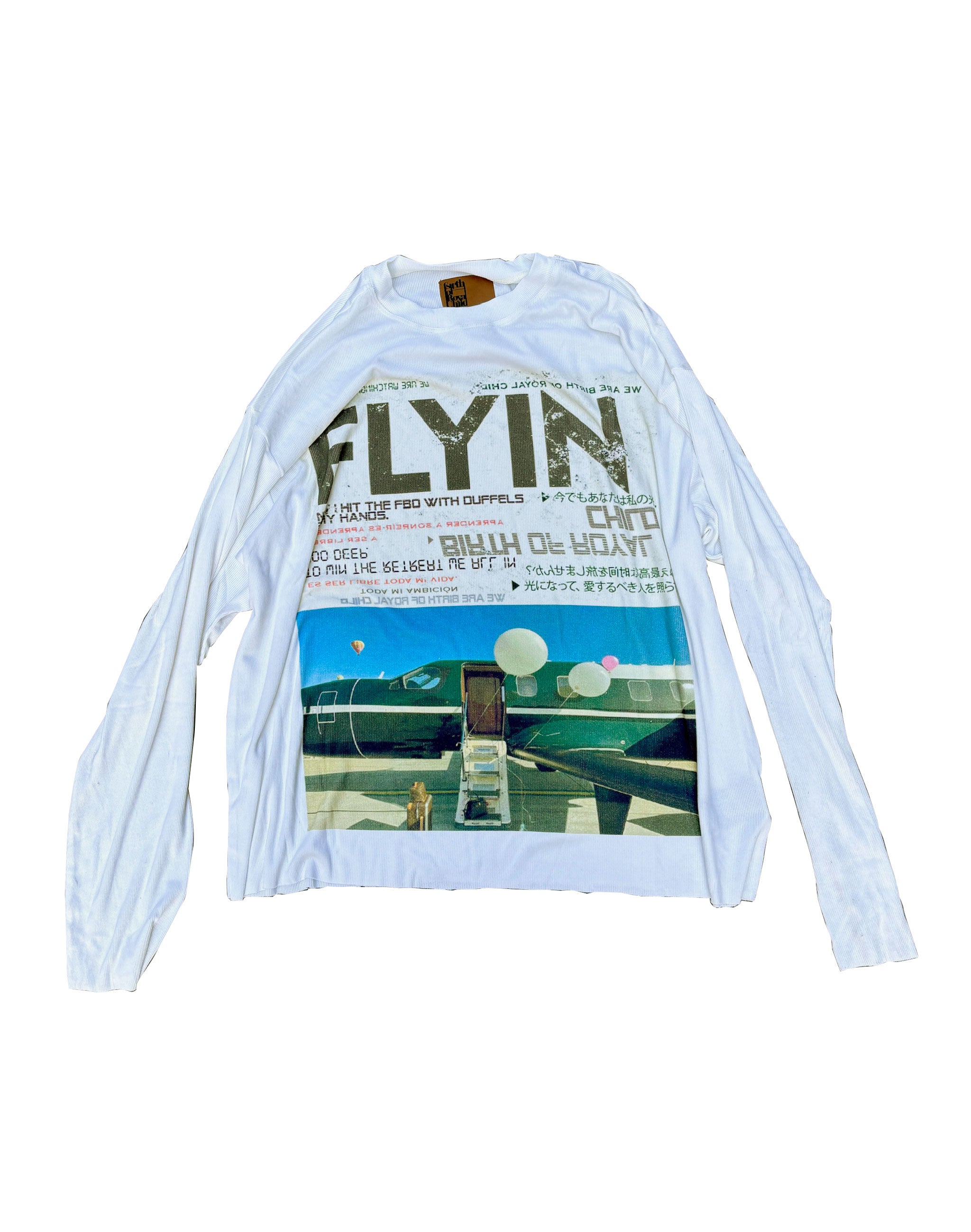 Private Jet Print Long-Sleeve Tshirt