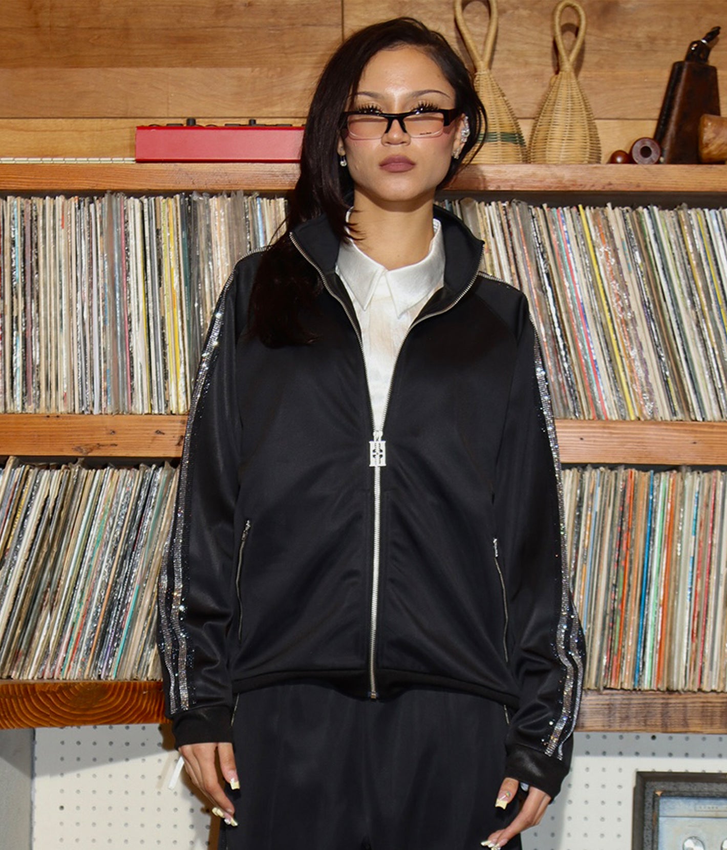 Midnight Gradient Crystal Track Jacket