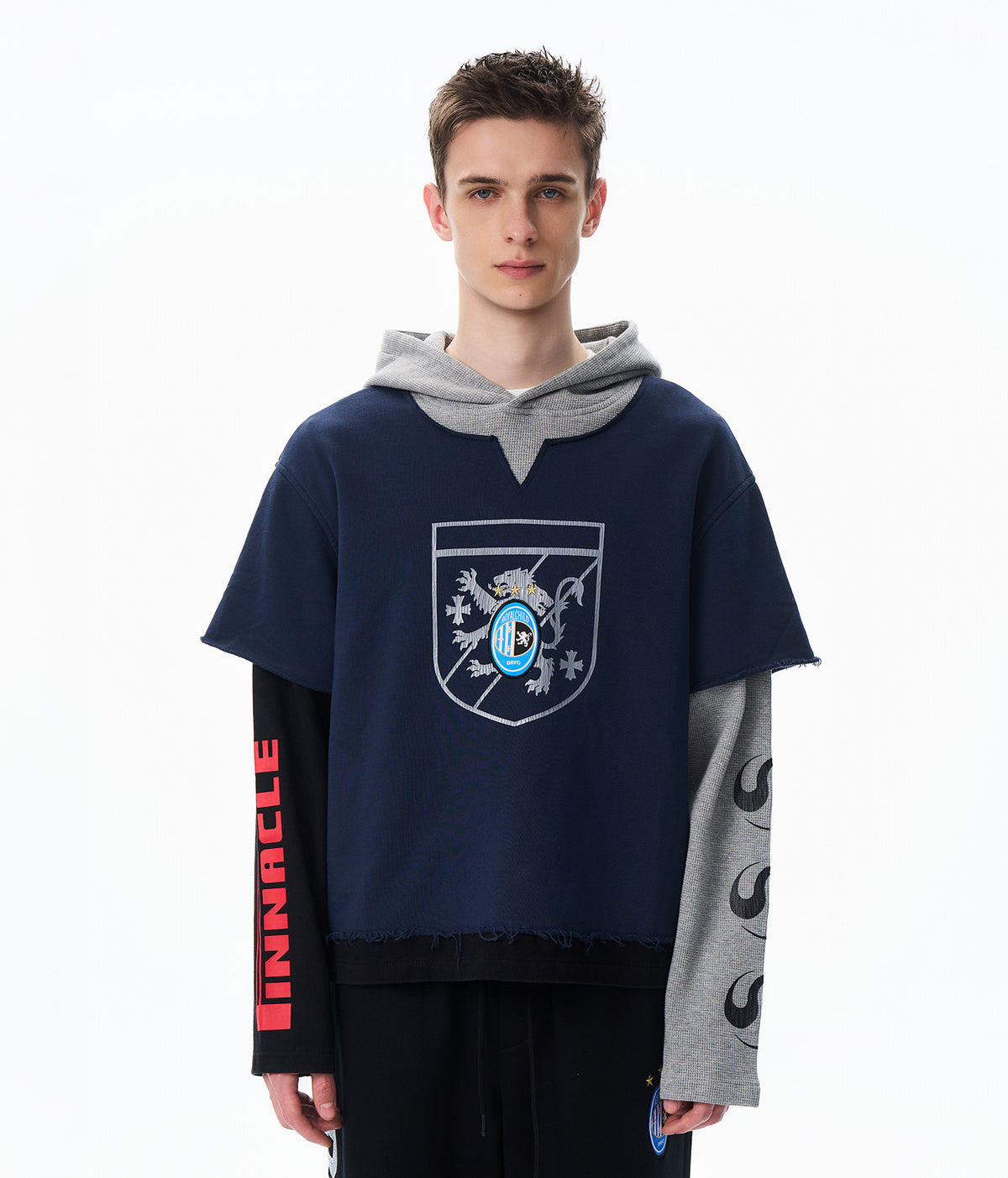Crest Layered Hoodie