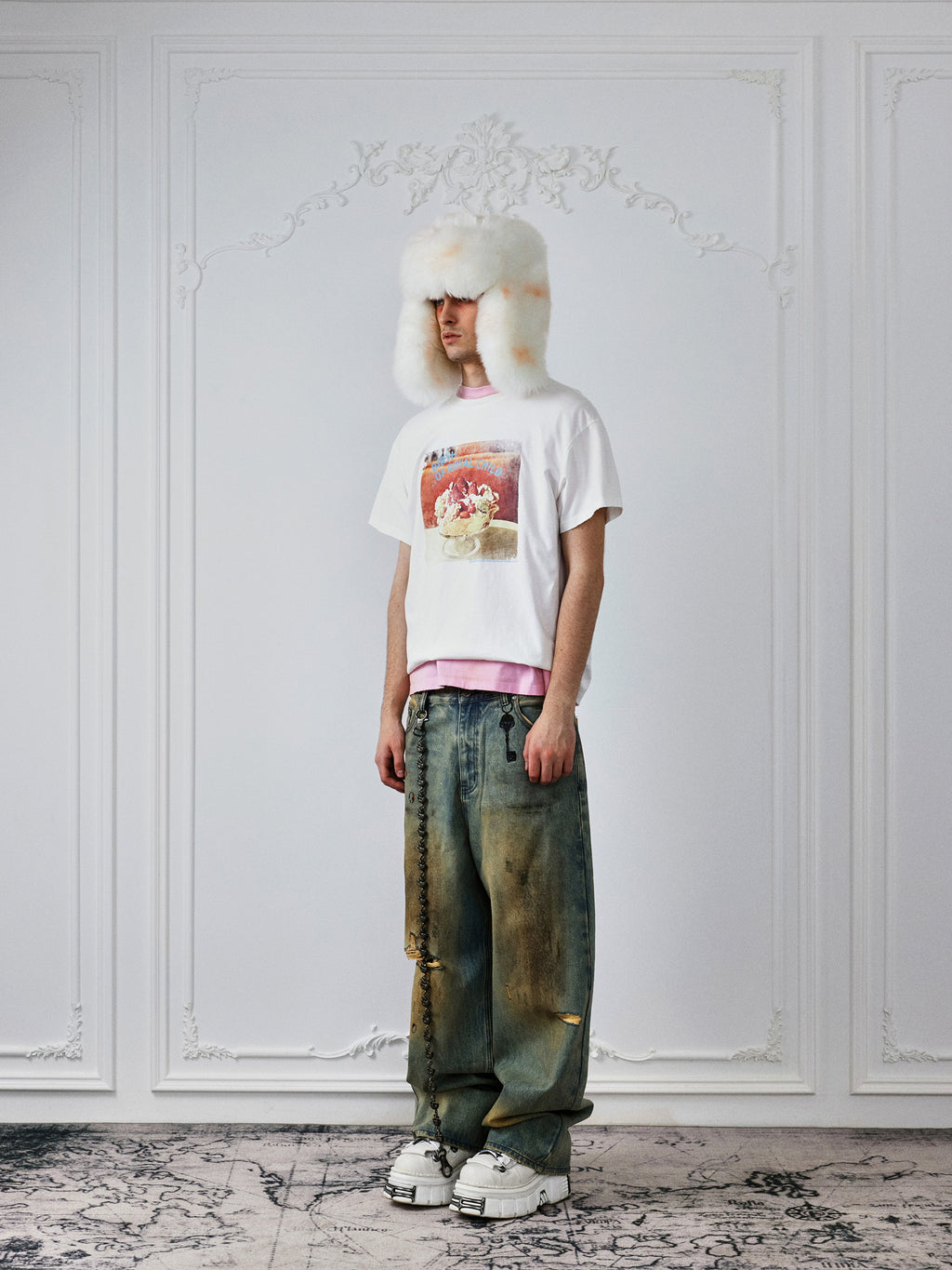 "Berry Is On Top" Tee in White Multi