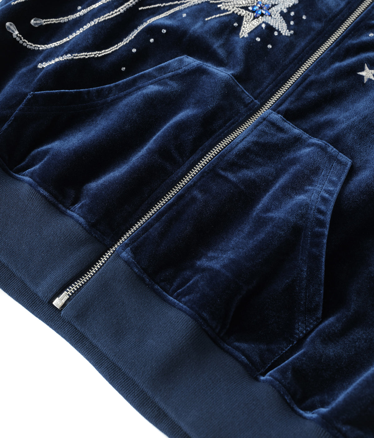 Shooting Star Velour Hoodie Blue