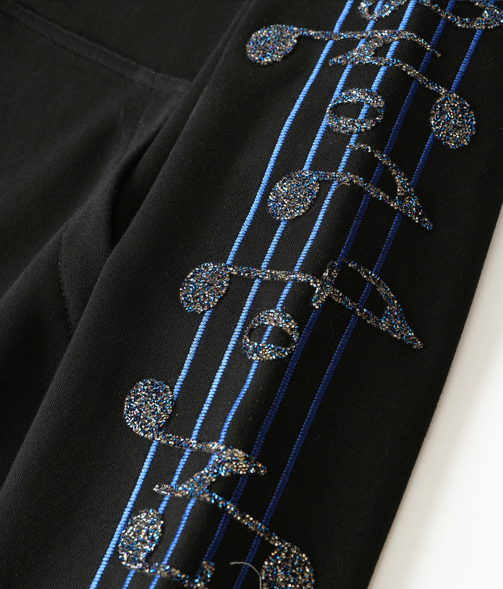 Crystal Notes Raglan Hoodie Black