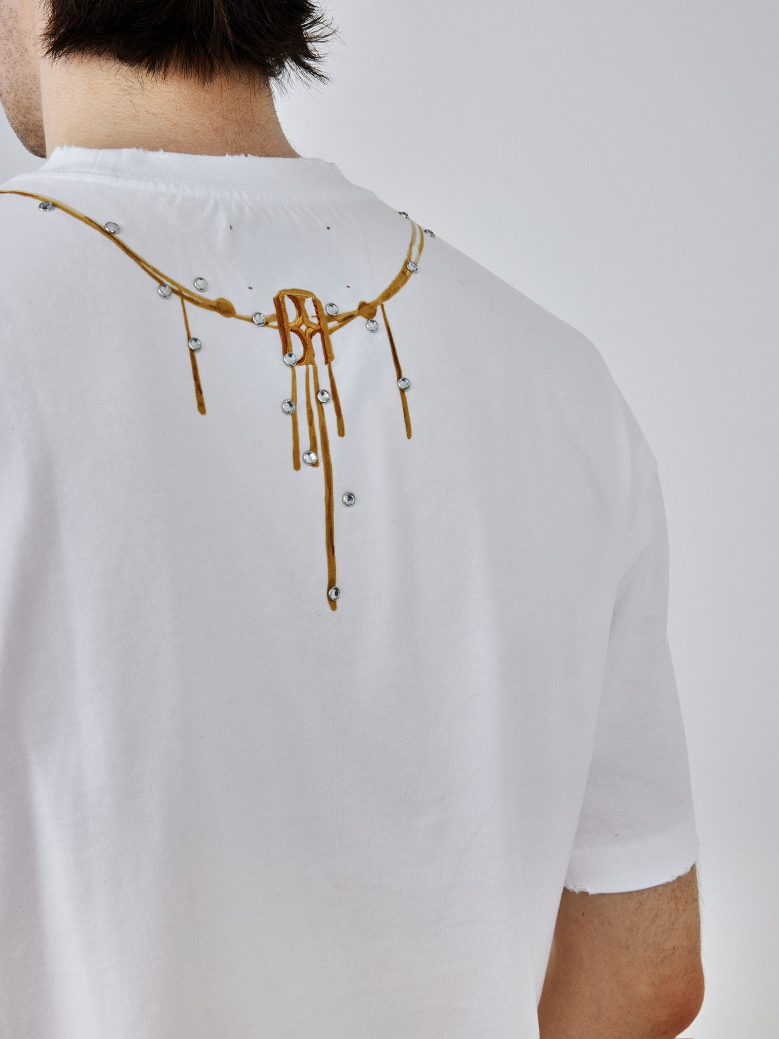 Gemstone Necklace Print T-Shirt in White