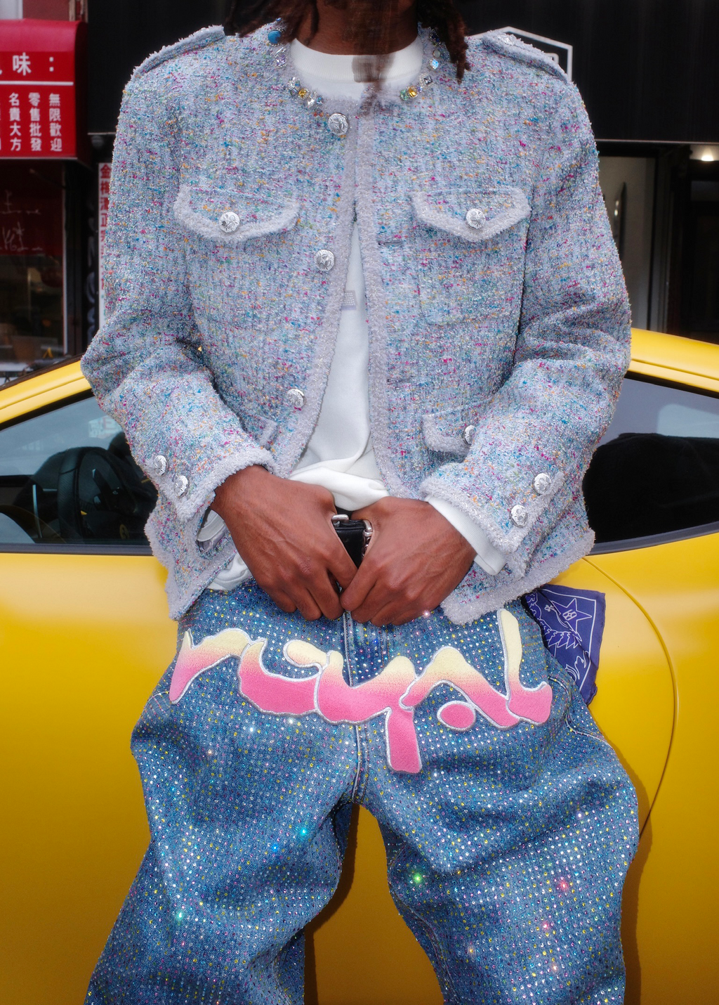 Graffiti Logo Diamond Jeans