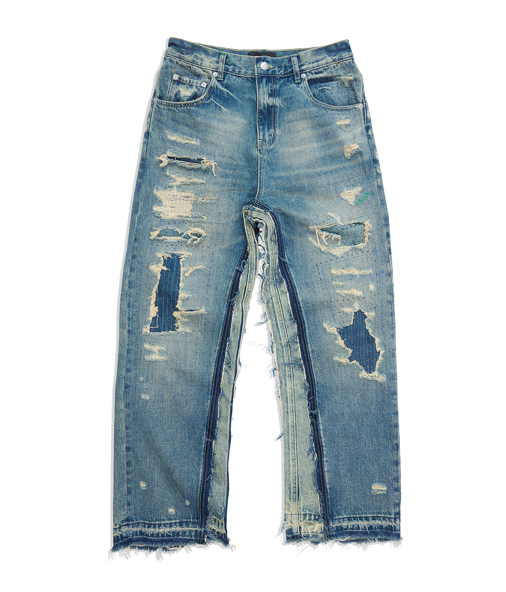 Layered Distressed Jeans