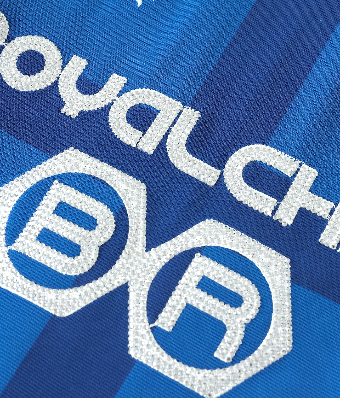 Crystal Braille Double-Collar Jersey Blue