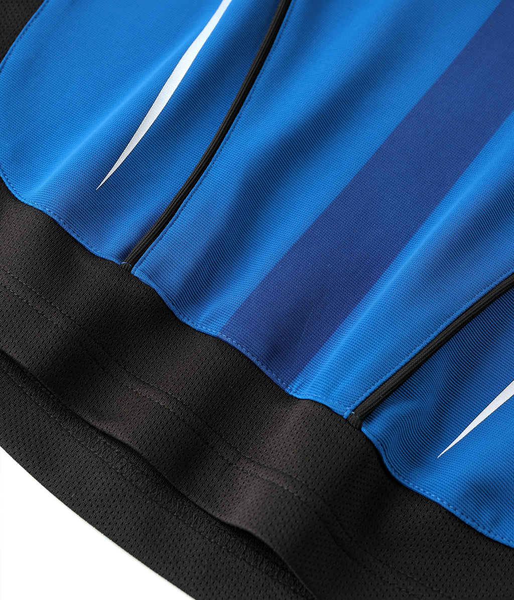 Crystal Braille Double-Collar Jersey Blue